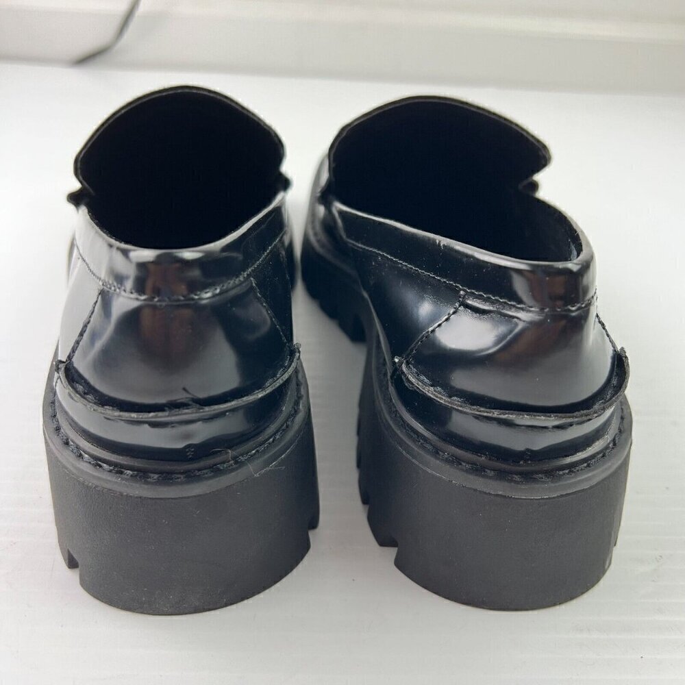 Open Edit Nordstrom Heather Platform Bit Loafer Women Black Leather Size 7M NEW - Picture 10 of 13